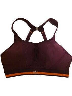 Panache Plum Sports Bra with Orange Accent
